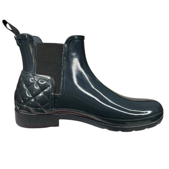 Hunter Women’s Quilted Refined Blue Chelsea Rain Boot Size US 10 - Picture 4 of 11